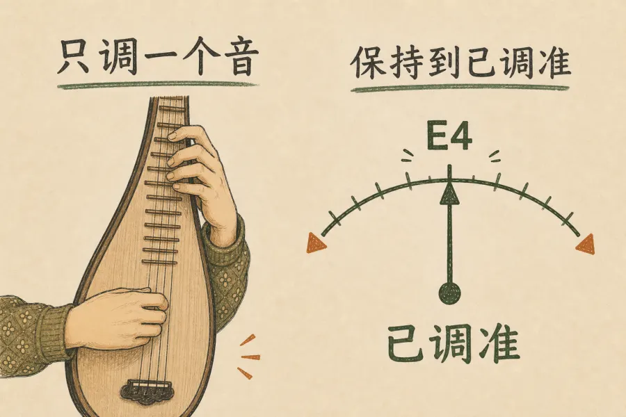 音艺搭子只调一个音并保持到已调准