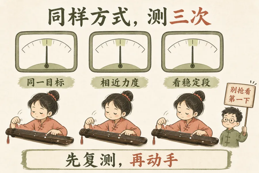 同样方式连续复测三次